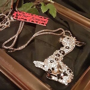 Betsey Johnson Giraffe Black & White Rhinestone 🦒